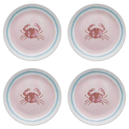 4PK Porto Riviera Porcelain Round Platter Kitchen Serveware 30cm Crab