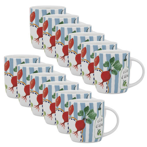 12PK Porto Cucina Porcelain Travel Drinking Mug 12cm/300ml - Fiesta