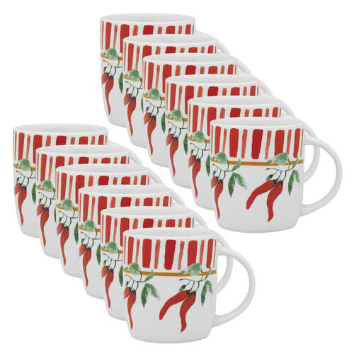 12PK Porto Cucina Porcelain Travel Drinking Mug 12cm/300ml - Chilli