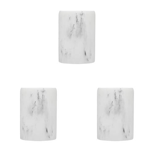 3PK Porto Porto Plaza Resin Tumbler Cup Bath Organiser 8x11cm Marble