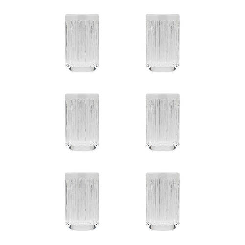 6PK Porto Ellis Glass Tumbler Cup Bath Organiser 12x7cm - Clear