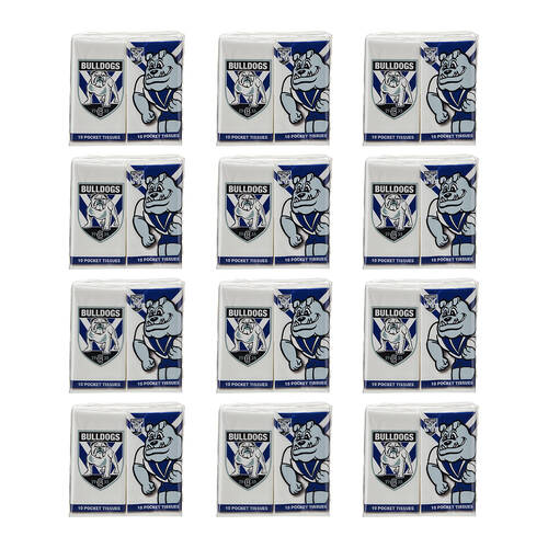 48pc NRL Soft & Absorbent Pocket Tissues - Bulldogs Mascot