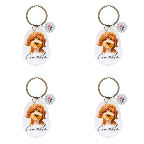 4PK Splosh Pet Cavoodle Keyring/Keychain Hanging Accessory 4x8.5cm