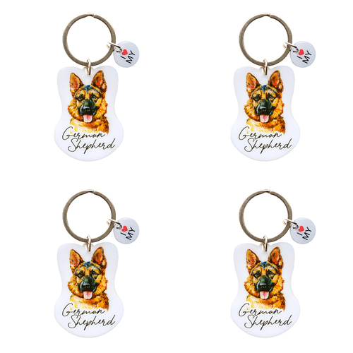 4PK Splosh Pet German Shepherd Keyring/Keychain Hanging Accessory 4x8.5cm