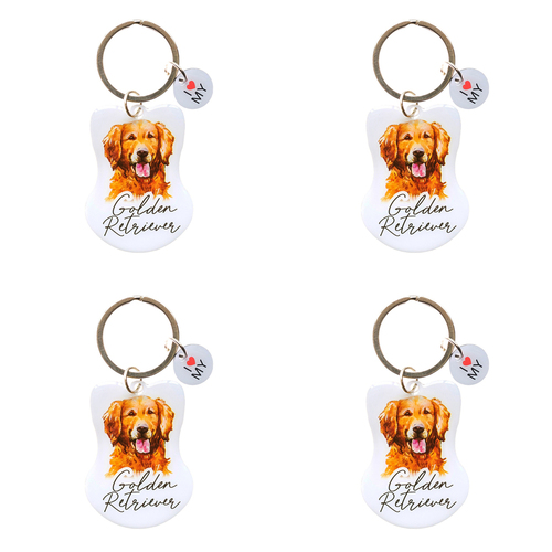 4PK Splosh Pet Golden Retriever Keyring/Keychain Hanging Accessory 4x8.5cm