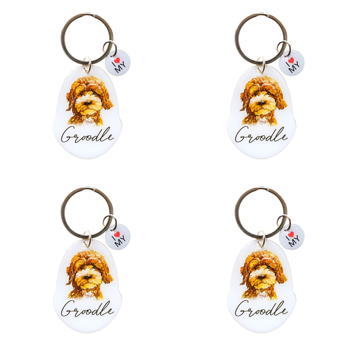 4PK Splosh Pet Groodle Keyring/Keychain Hanging Accessory 4x8.5cm