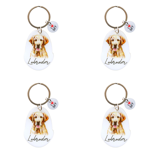 4PK Splosh Pet Labrador Keyring/Keychain Hanging Accessory 4x8.5cm