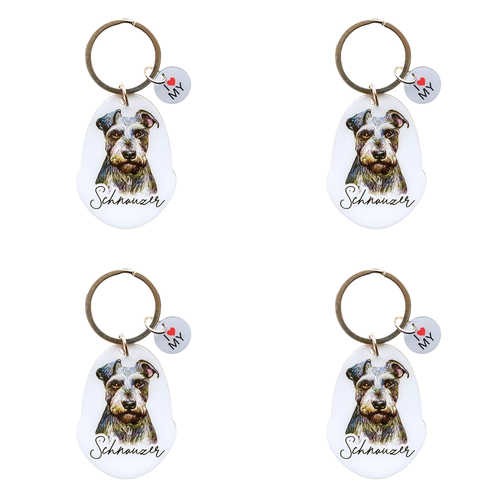 4PK Splosh Pet Schnauzer Keyring/Keychain Hanging Accessory 4x8.5cm