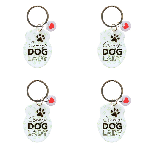 4PK Splosh Pet Crazy Dog Lady Keyring/Keychain Hanging Accessory 4x8.5cm