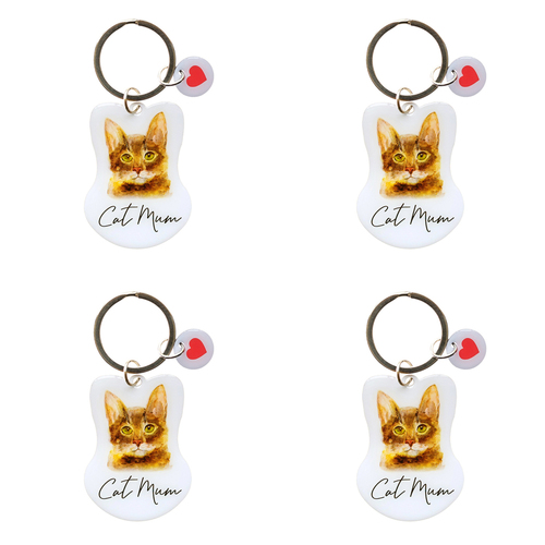 4PK Splosh Pet Cat Mum Keyring/Keychain Hanging Accessory 4x8.5cm