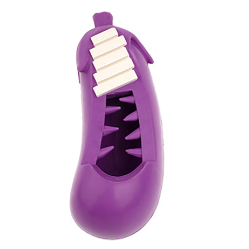 Petopia Ultra Tough 14cm Rubber Stuffed Eggplant Dog Toy Large - Violet