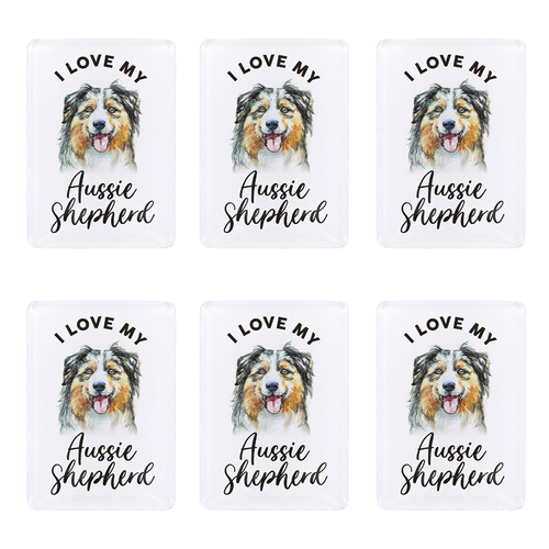 6PK Splosh Pet Lovers Aussie Shepherd Acrylic Magnet Decor 7x5cm