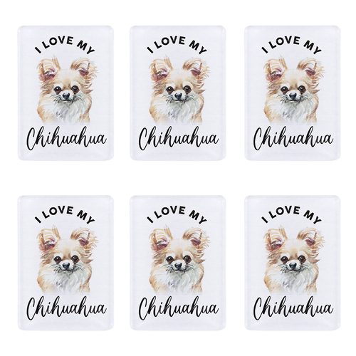 6PK Splosh Pet Lovers Chihuahua Acrylic Magnet Decor 7x5cm