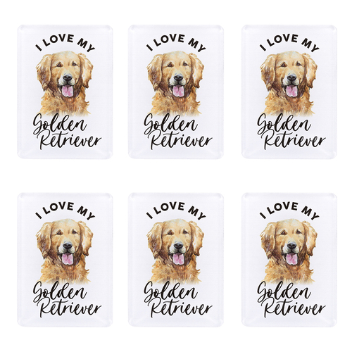 6PK Splosh Pet Lovers Golden Retriever Acrylic Magnet Decor 7x5cm