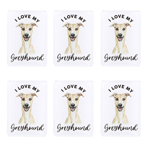 6PK Splosh Pet Lovers Greyhound Acrylic Magnet Decor 7x5cm