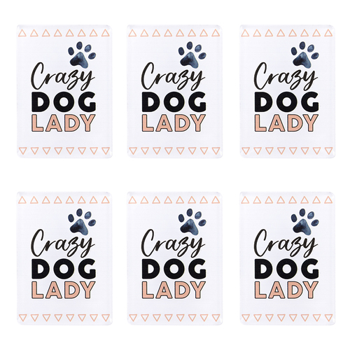 6PK Splosh Pet Lovers Crazy Dog 7cm Acrylic Magnet Fridge Decor - White