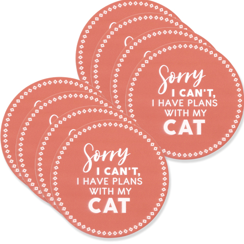 8PK Splosh Pet Lovers Plans Round Ceramic Coaster 10.5cm