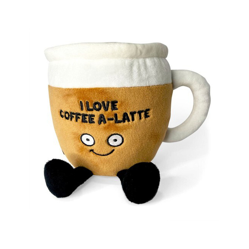 Punchkins I Love Coffee A-Latte Coffee Plush Stuffed Soft Toy 20cm