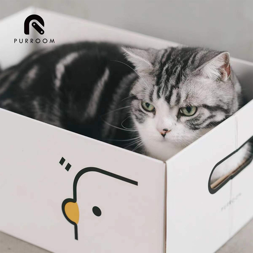 Purroom 39cm Cardboard Cat Pet Scratching Box Chick