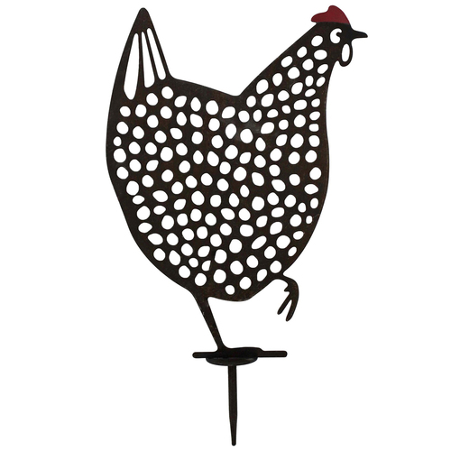 LVD Metal Hen Bessie Ornament Home/Garden Decor 50cm Black