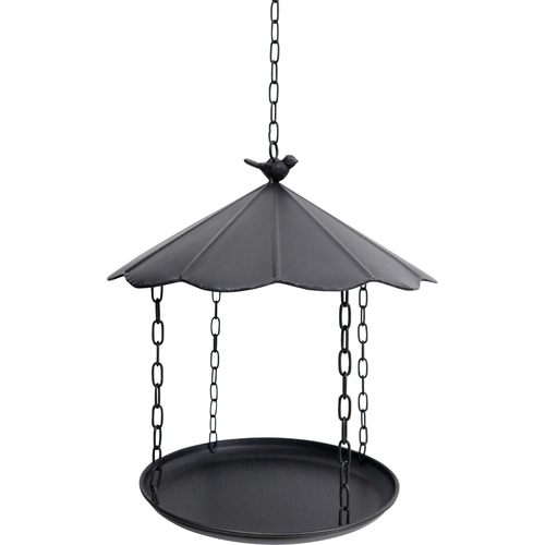 LVD Metal Bird Feeder Round Garden/Yard Decor 31cm - Black