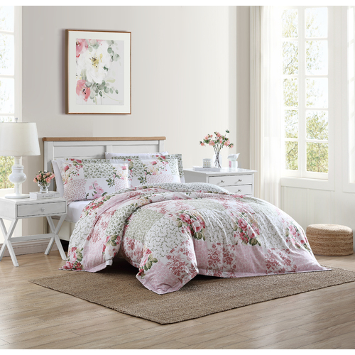 Laura Ashley Single Ailyn Quilt Cover Set Rose