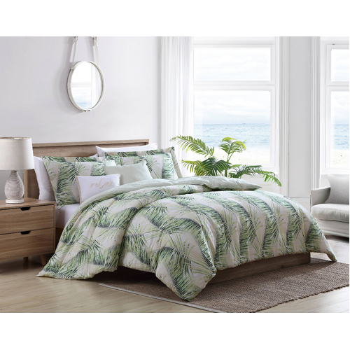 Tommy Bahama Kauai Quilt Cover Set Queen - Jasmine Green