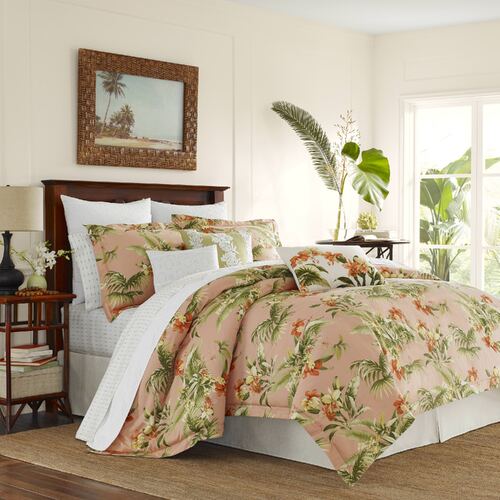 Tommy Bahama Siesta Key King Cotton Quilt Cover/2x Pillowcases Cantaloupe