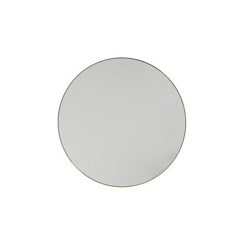 Round Steel 60cm Wall Hanging Mirror Decor - Satin Brass