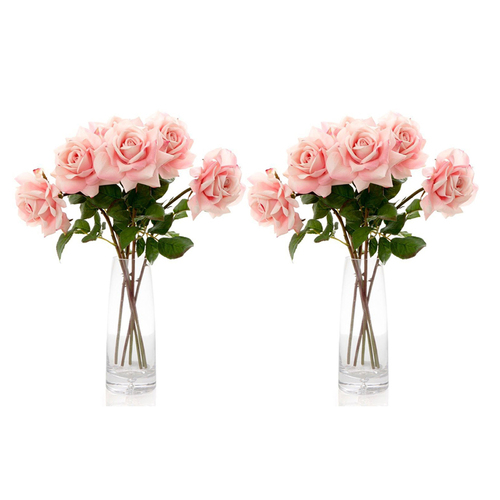 2PK Belle Rose True Touch 50cm Artificial Flower - Pink