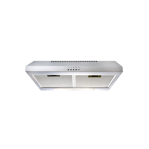 Euromaid 60cm Fixed Rangehood 250m3/h LED Recirculating Stainless Steel