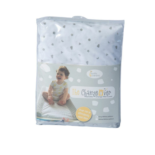 Spotty Giraffe The ChangeOver Baby/Infant Change Pad Cover Grey Trim