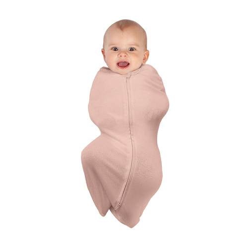 Baby Studio Swaddle Pouch Breathable Bamboo Dusty Pink Size 0-3m Small