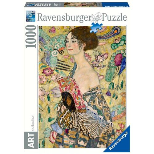 1000pc Ravensburger Klimt Lady With A Fan Jigsaw Puzzle Set Adults