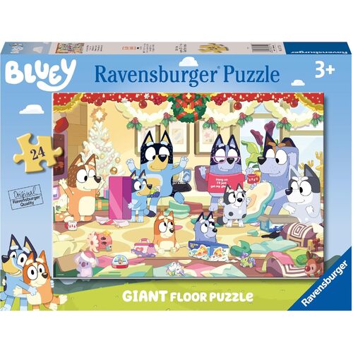 24pc Ravensburger Bluey Christmas Giant Fl. 3y+ Jigsaw Puzzle Set 3y+