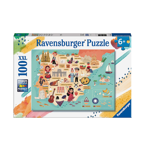 100pc Ravensburger Map of Spain and Portugal Jigsaw Childrens Puzzle 6Y+