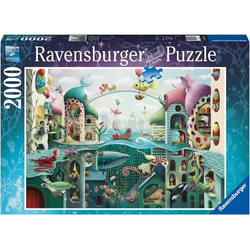 2000pc Ravensburger If Fish Could Walk Jigsaw Puzzle Set Adults