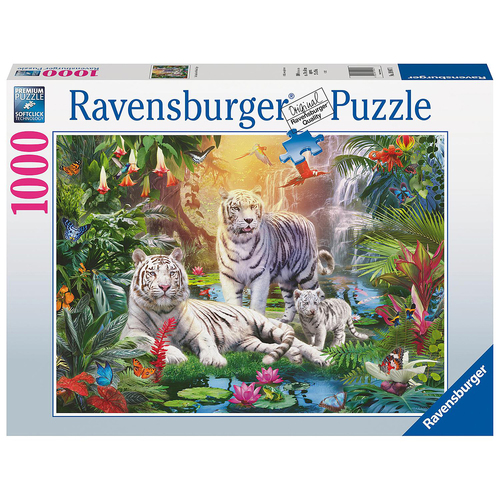 1000pc Ravensburger White Tiger Family Jigsaw Puzzle 