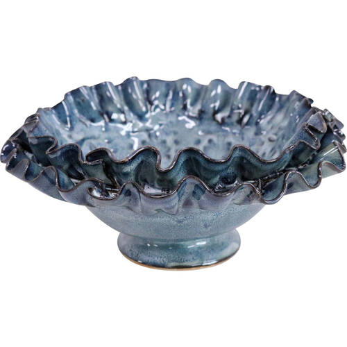 LVD Ceramic Mediterranean Bowl Home Decor 18cm French Blue