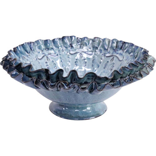 LVD Ceramic Mediterranean Bowl Home Decor 29cm French Blue Large