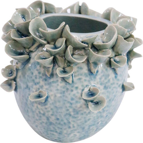 LVD Ceramic Planter/Vase Home Decor 11.5cm Petite Blue