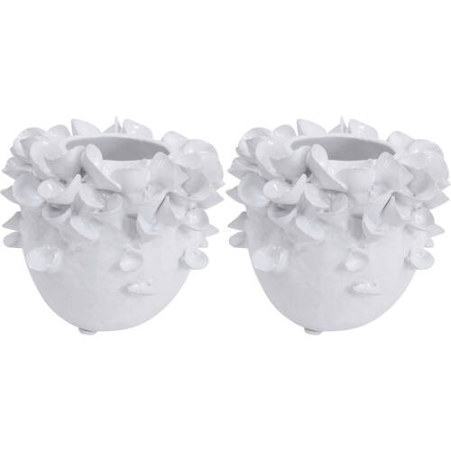 2PK LVD Ceramic Planter/Vase Home Decor 11.5cm Petite White