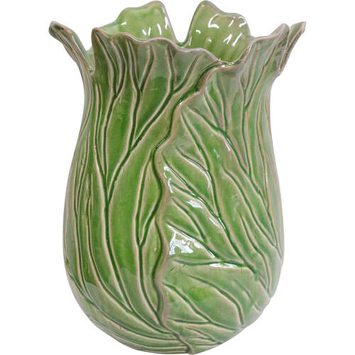 LVD Ceramic Cabbage Flower Vase Home Decor Green Large