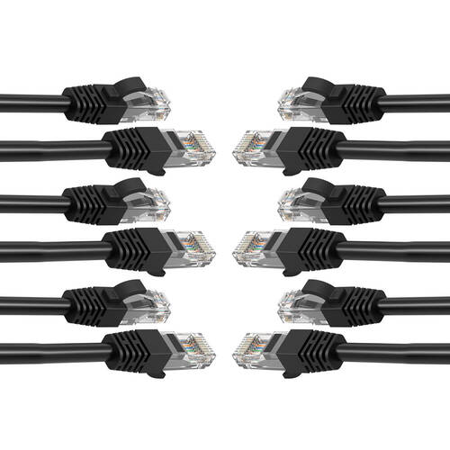 6PK Cruxtec 0.3m CAT6 Network Cable - Black