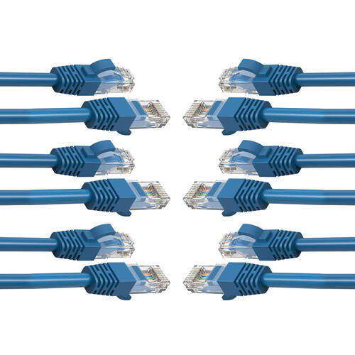 6PK Cruxtec 5m CAT6 Network Cable - Blue