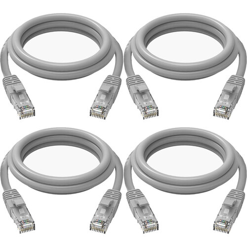 4PK Cruxtec CAT6 10GbE Home/Office Ethernet Cable 5m - Grey