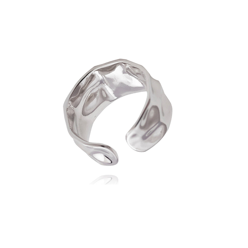 Culturesse Morgan Artisan Silver Adjustable 2cm Open Ring - Silver