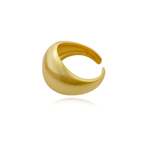 Culturesse Elvera Modern Dome Adjustable 2cm Open Ring - Gold