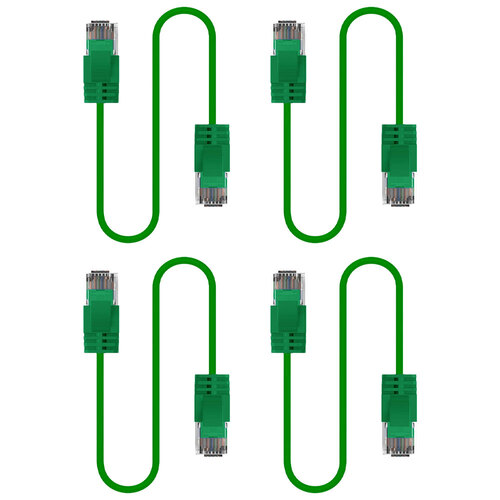 4PK Cruxtec Ultra-Thin CAT6A U/UTP Ethernet Cable 3m - Green