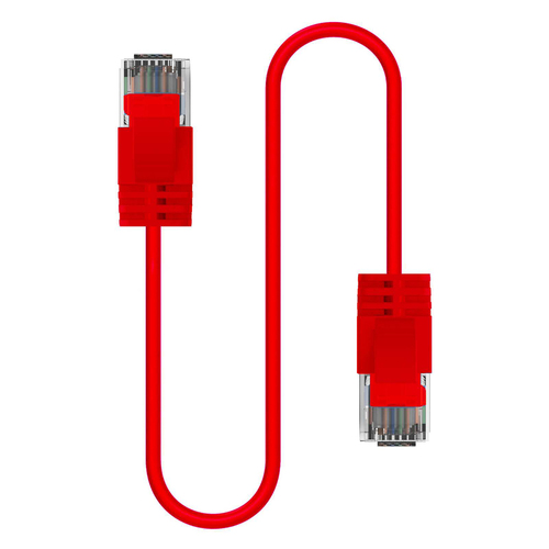 Cruxtec Ultra-Thin CAT6A U/UTP Ethernet Cable 20m - Red